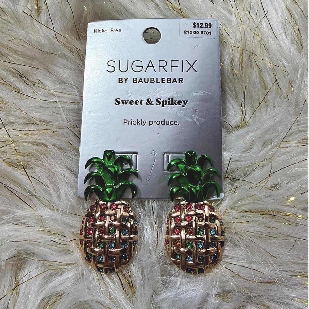 Baublebar Sugarfix multicoloured pineapple earrings NWT